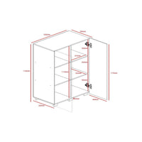 Mobile a doppie porte TINY – 100x120 cm – Colore bianco – Design moderno