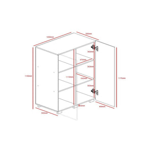 Mobile a doppie porte TINY – 100x120 cm – Colore bianco – Design moderno