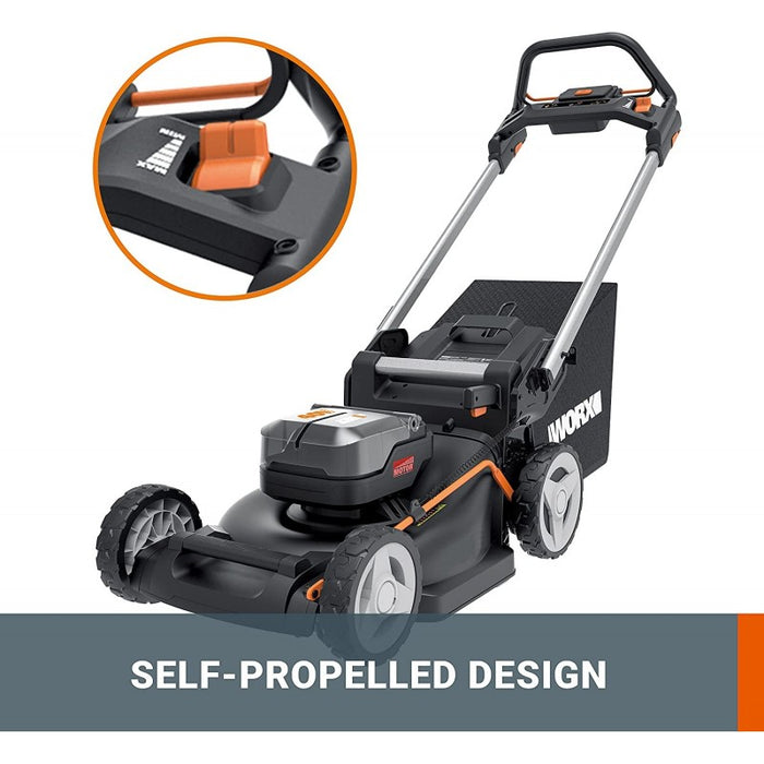 Rasaerba Nitro Batteria 40V Mulching Semovente Brushless Caricabatteria Doppio Rapido Worx Wg749E