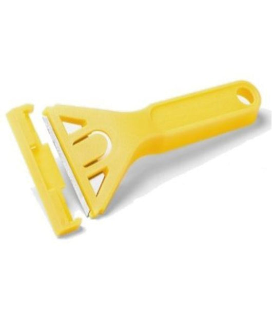 Raschietto Multiuso + 5 Lame Trapezio Ricambio Per Muri Pavimenti Vetri         