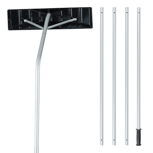 Raschietto neve tetto regolabile 224-583 cm antiscivolo, Raschietto neve tetto auto rimozione neve foglie Argento-Utensili