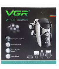 Rasoio 5in1 Led Elettrico Cordless Usb Ricaricabile Ipx6 Impermeabile Vgr V-320         