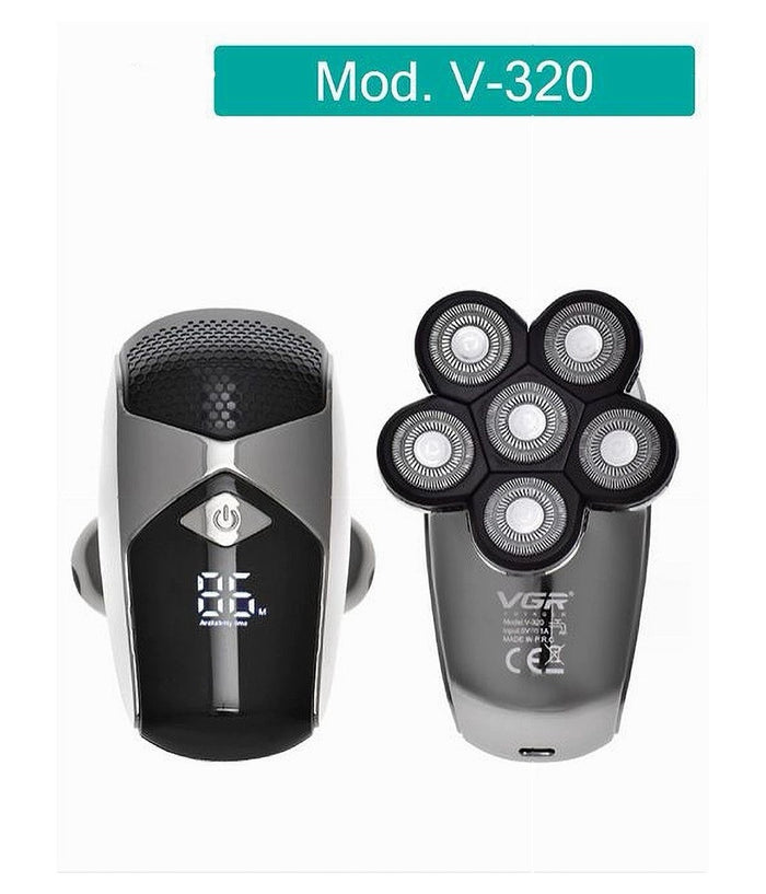 Rasoio 5in1 Led Elettrico Cordless Usb Ricaricabile Ipx6 Impermeabile Vgr V-320         