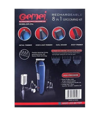 Rasoio 8in1 Gm596 Batteria Ricaricabile Trimmer Kit Cura Uomo Tagliacapelli Barba         
