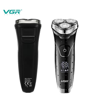 Rasoio A Triple Testine Rotanti Trimmer Barba Cordless Impermeabile Display V318         