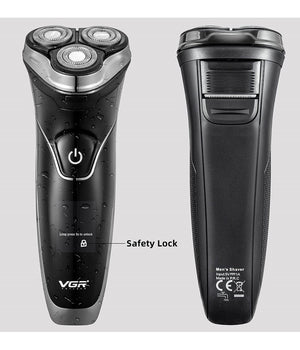Rasoio A Triple Testine Rotanti Trimmer Barba Cordless Impermeabile Display V318         