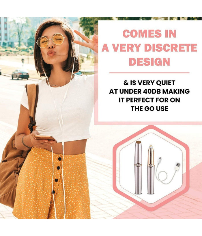 Rasoio Depilazione Rimozione Regolatore Indolore Sopracciglia Con Luce A Batteria         