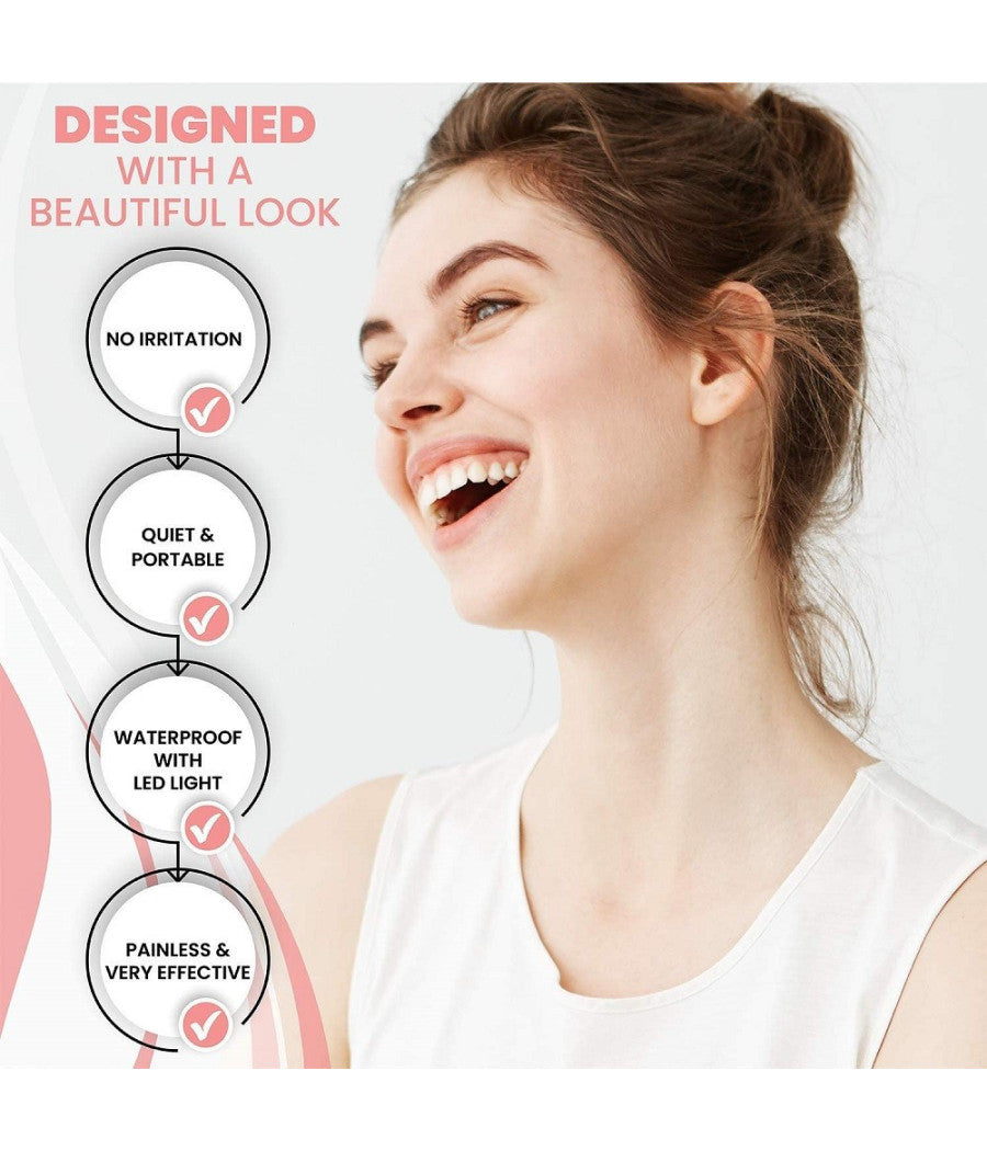 Rasoio Depilazione Rimozione Regolatore Indolore Sopracciglia Con Luce A Batteria         