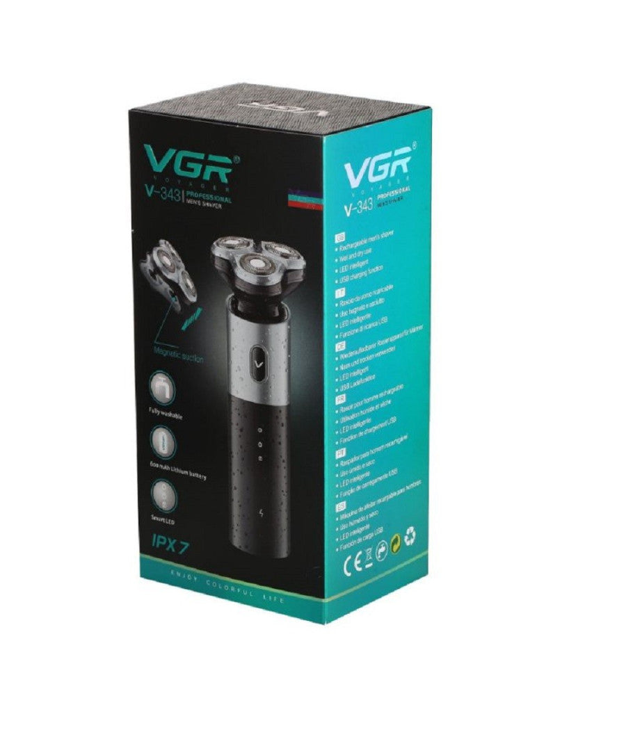 Rasoio Elettrico 3 Teste Rotanti Barba Cordless Usb Rifinitore Impermeabile V343         