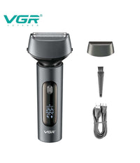 Rasoio Elettrico Barba Trimmer Professionale Ricaricabile Ipx7 Lavabile Vgr V-381         