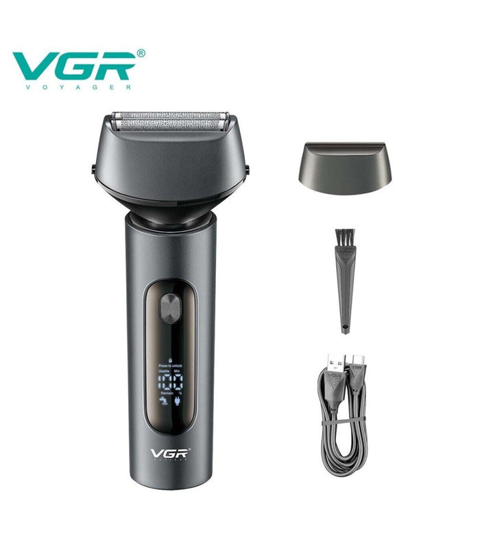 Rasoio Elettrico Barba Trimmer Professionale Ricaricabile Ipx7 Lavabile Vgr V-381         