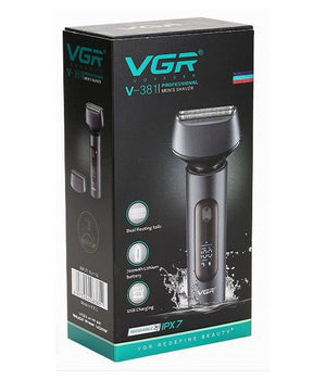 Rasoio Elettrico Barba Trimmer Professionale Ricaricabile Ipx7 Lavabile Vgr V-381         