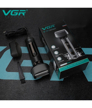 Rasoio Elettrico Barba Trimmer Professionale Ricaricabile Ipx7 Lavabile Vgr V-381         