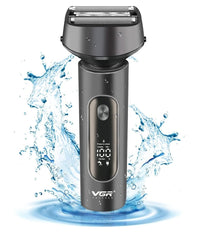 Rasoio Elettrico Barba Trimmer Professionale Ricaricabile Ipx7 Lavabile Vgr V-381         