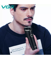 Rasoio Elettrico Barba Trimmer Rotante Tripla Lama Impermeabile Carica Usb V-319         