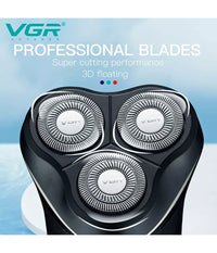 Rasoio Elettrico Barba Trimmer Rotante Tripla Lama Impermeabile Carica Usb V-319         