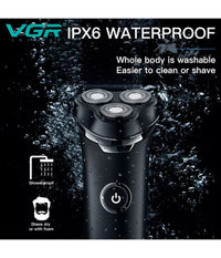 Rasoio Elettrico Barba Trimmer Rotante Tripla Lama Impermeabile Carica Usb V-319         