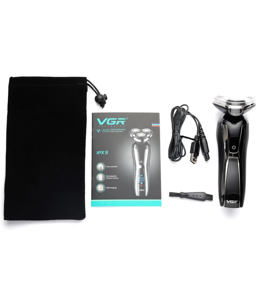 Rasoio Elettrico Barba Trimmer Usb Ricaricabile Impermeabile Con Display V-309         