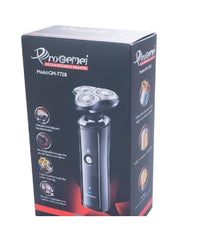 Rasoio Elettrico Gm7728 A Batteria 3 Testine Professionale Barba Capelli Cordless         