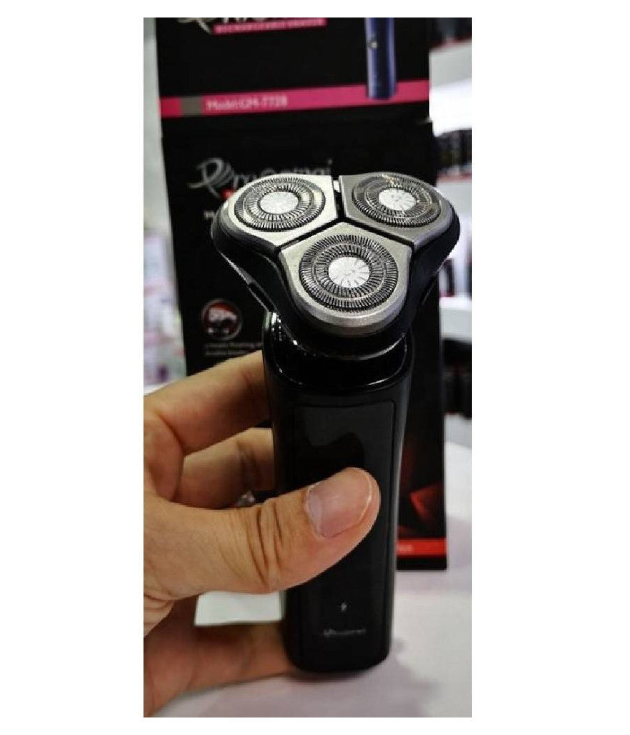 Rasoio Elettrico Gm7728 A Batteria 3 Testine Professionale Barba Capelli Cordless         