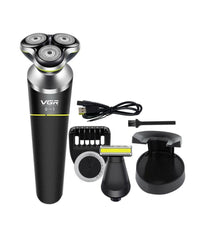 Rasoio Elettrico Per Barba E Capelli Senza Fili Impermeabile 3 Testine Vgr V-308         