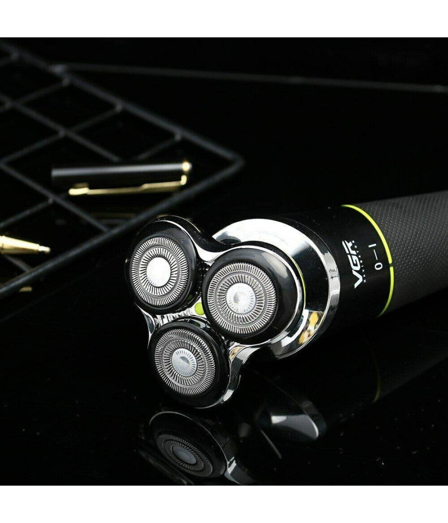 Rasoio Elettrico Per Barba E Capelli Senza Fili Impermeabile 3 Testine Vgr V-308         