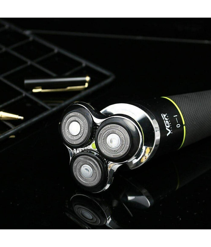 Rasoio Elettrico Per Barba E Capelli Senza Fili Impermeabile 3 Testine Vgr V-308         