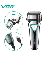 Rasoio Elettrico Professionale A Batteria Ricaricabile Barba Capelli Vgr V-333         