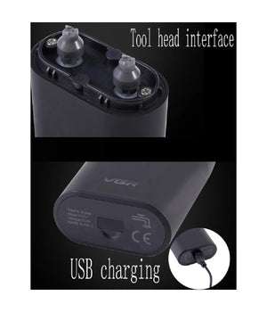 Rasoio Elettrico Professionale Portatile Ricaricabile Usb Impermeabile Ipx7 V311         