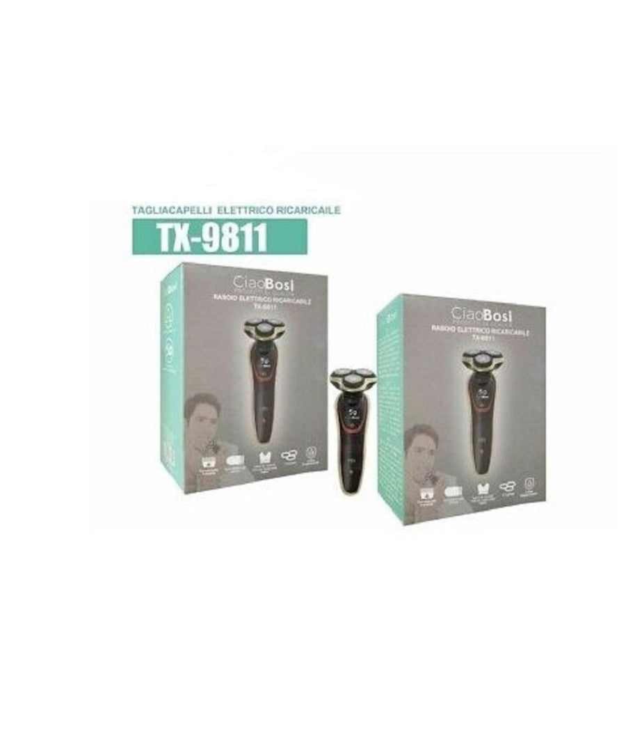Rasoio Elettrico Ricaricabile 3 Testine 5d Barba Uomo Impermeabile 3watt Tx-9811         