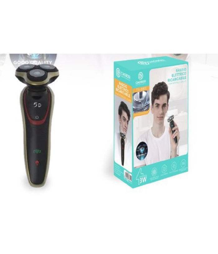 Rasoio Elettrico Ricaricabile 3 Testine 5d Barba Uomo Impermeabile 3watt Tx-9811         