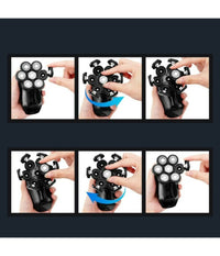 Rasoio Elettrico Ricaricabile 5 In 1 7 Testine Rotanti Barba Testa Naso Tx-8267         