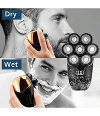 Rasoio Elettrico Ricaricabile 5 In 1 7 Testine Rotanti Barba Testa Naso Tx-8267         