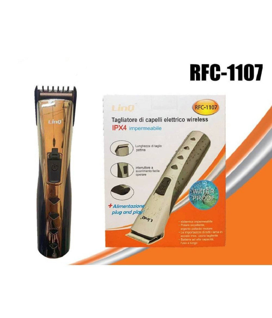 Rasoio Elettrico Taglia Capelli Regola Barba Impermeabile Ricaricabile Rfc-1107         