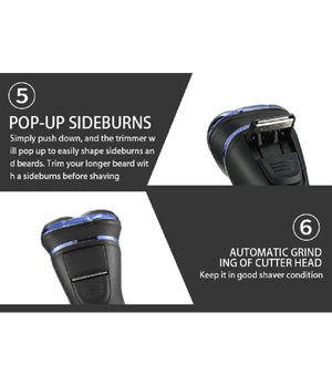 Rasoio Elettrico Uomo A 3 Teste Usb Display Lcd Batteria Ricaricabile Ipx7 V-306         