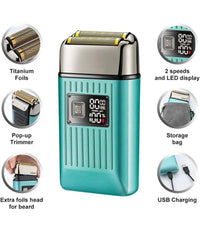 Rasoio Elettrico Uomo Per Barba Capelli Corpo Doppia Testina Indipendente Vgr357         