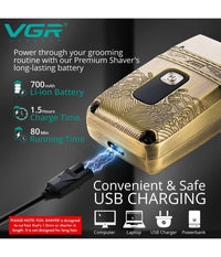 Rasoio Elettrico Uomo Per Barba Capelli Corpo Tripla Testina Indipendente Vgr335         