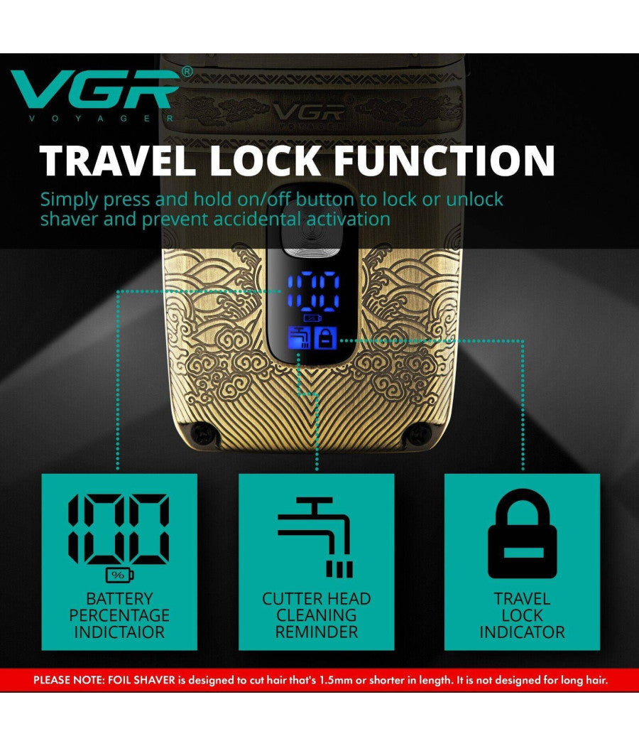 Rasoio Elettrico Uomo Per Barba Capelli Corpo Tripla Testina Indipendente Vgr335         