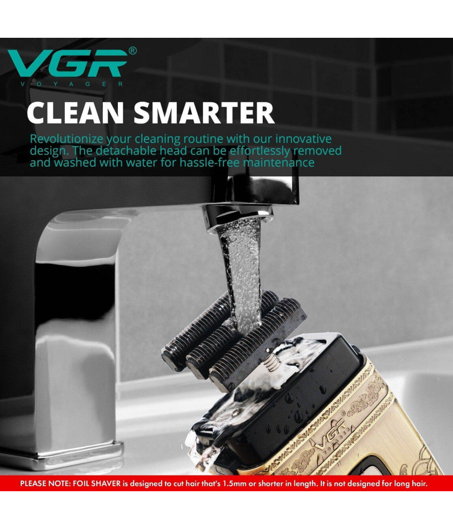 Rasoio Elettrico Uomo Per Barba Capelli Corpo Tripla Testina Indipendente Vgr335         