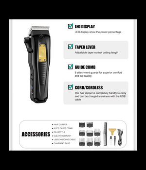 Tagliacapelli Uomo A Zero Professionale Regolabarba Ricaricabile Batteria Vgr651         