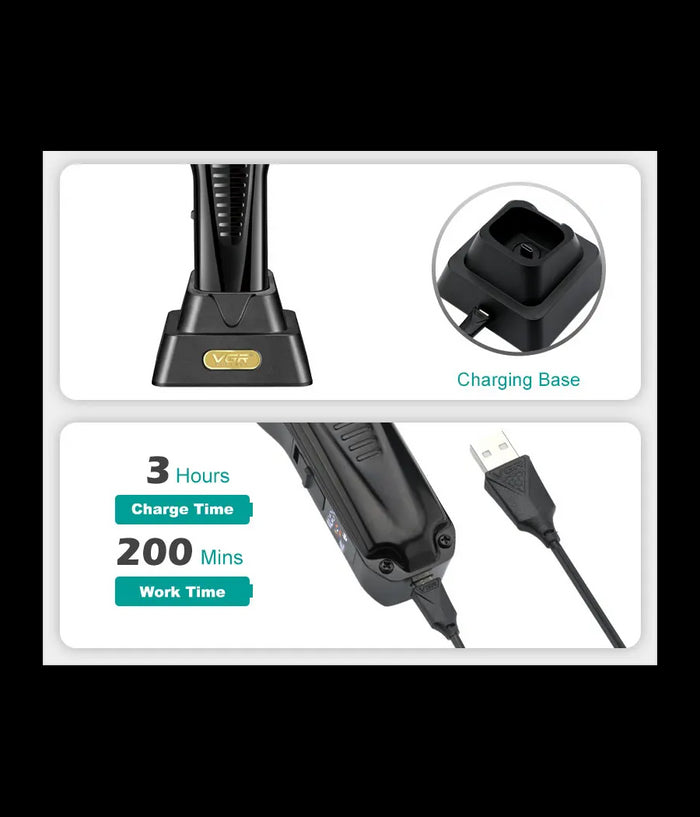 Tagliacapelli Uomo A Zero Professionale Regolabarba Ricaricabile Batteria Vgr651         