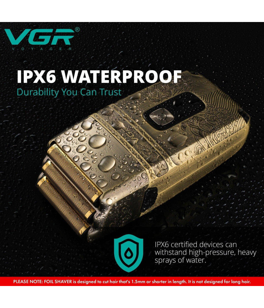 Rasoio Elettrico Uomo Per Barba Capelli Corpo Tripla Testina Indipendente Vgr335         