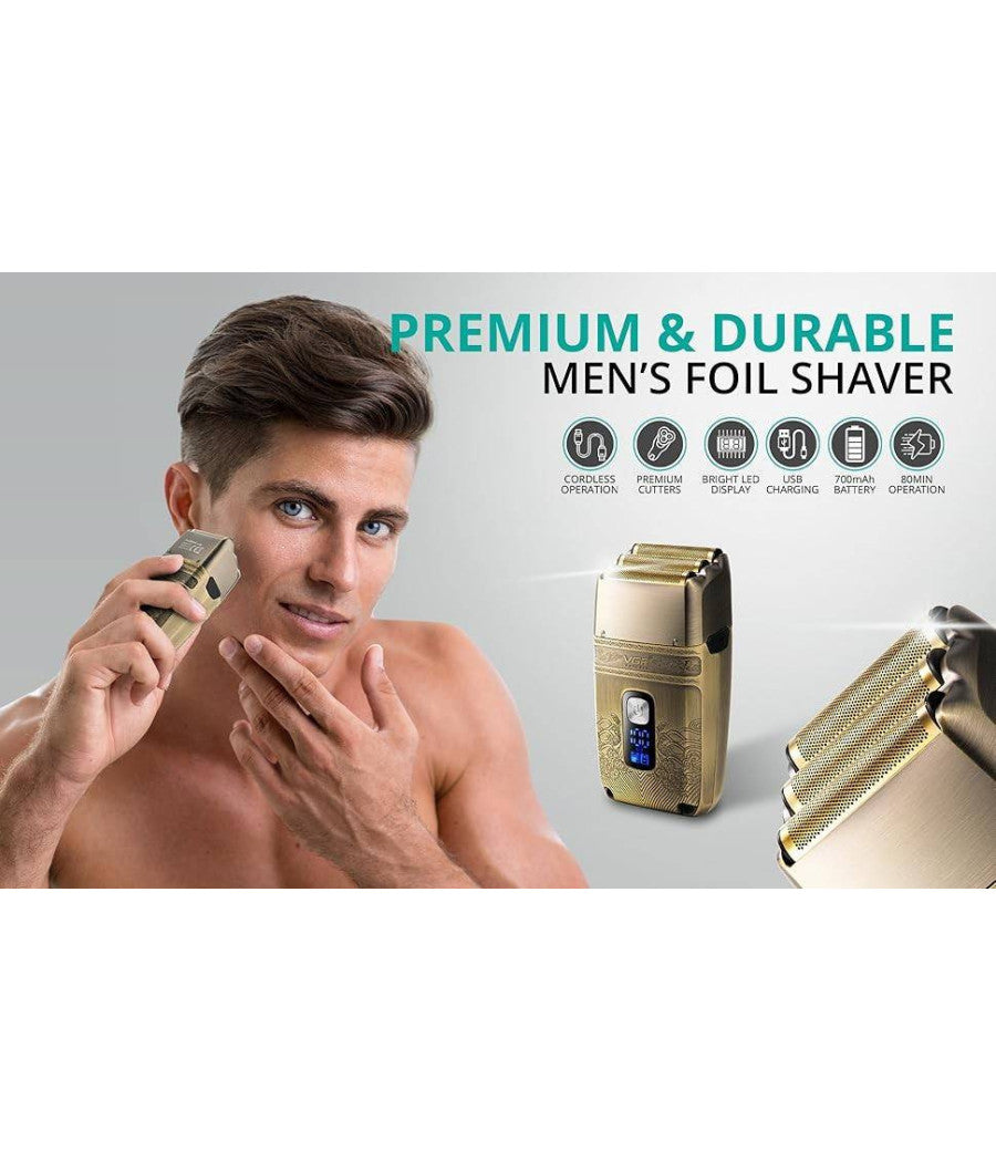 Rasoio Elettrico Uomo Per Barba Capelli Corpo Tripla Testina Indipendente Vgr335         