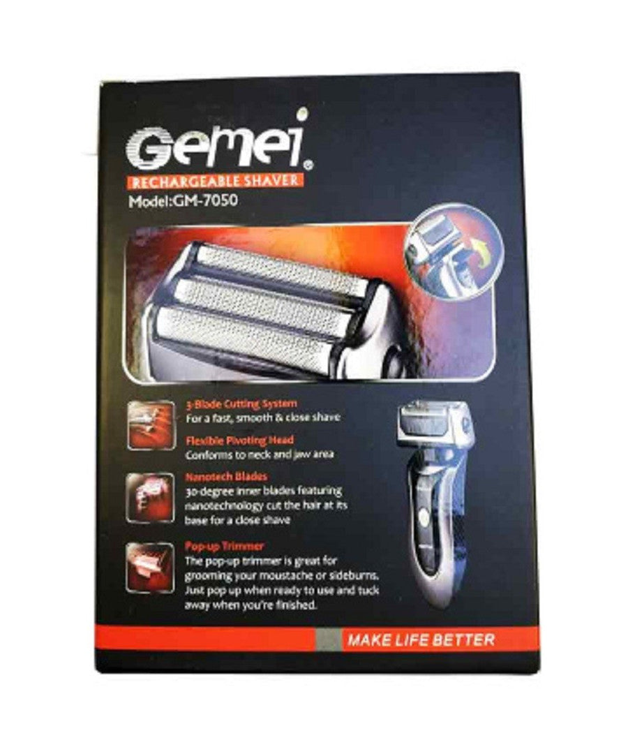 Rasoio Elettrico Uomo Taglia Barba Ricaricabile A Batteria Impermeabile Gm-7050         