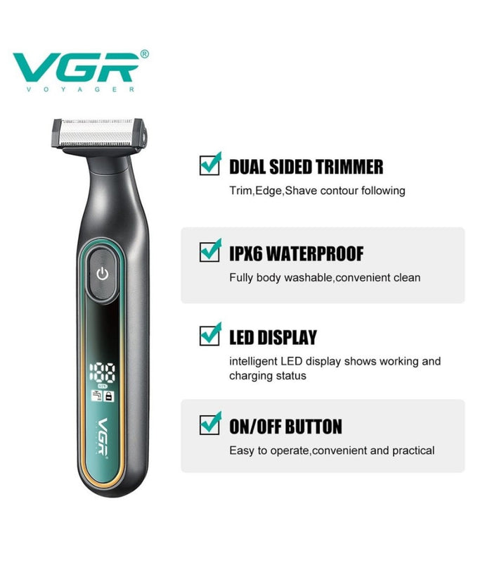 Rasoio Professionale A Lama Rifinitore Regola Capelli Barba Uomo Display Led V-360         