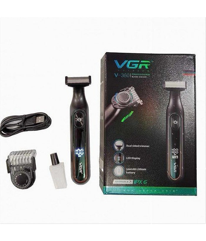 Rasoio Professionale A Lama Rifinitore Regola Capelli Barba Uomo Display Led V-360         