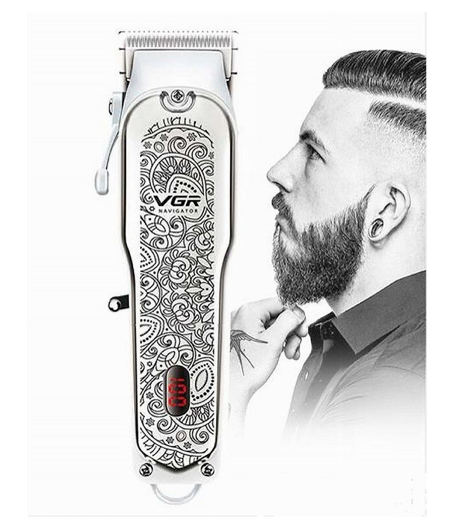 Rasoio Professionale Taglia Capelli Regola Barba Ricaricabile Display Vgr V-116         