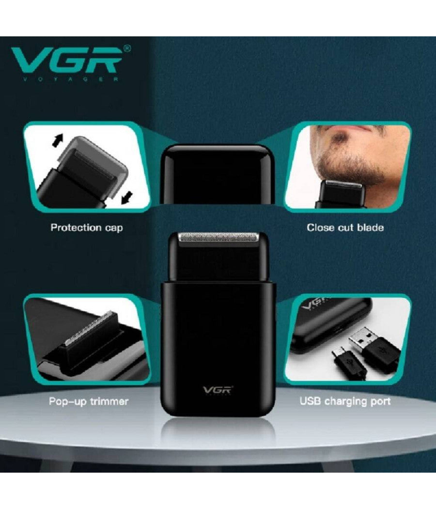 Rasoio Professionale Uomo A Batteria Ricaricabile Elettrico Portatile Usb V-390         