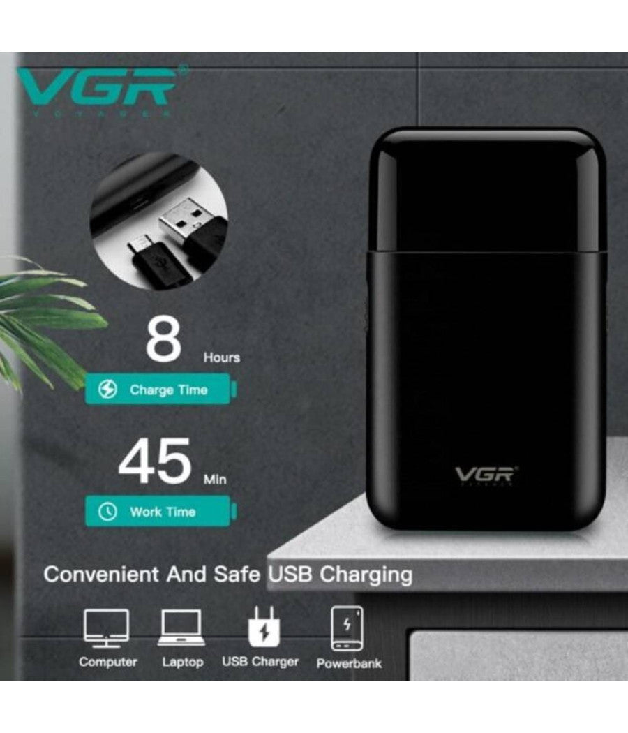 Rasoio Professionale Uomo A Batteria Ricaricabile Elettrico Portatile Usb V-390         