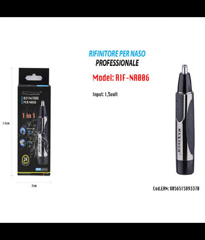 Rasoio Rifinitore Per Peli Naso Orecchie Barba Rif-na006 Uomo Maxtech         